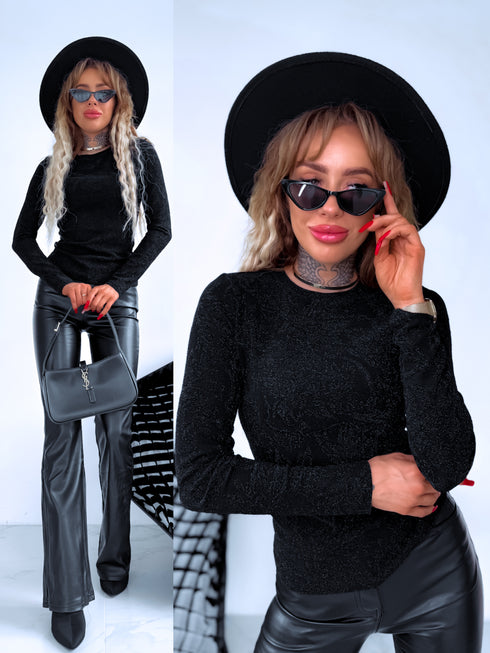 "MARGIN HS9211" spīdumu tops - MELNS